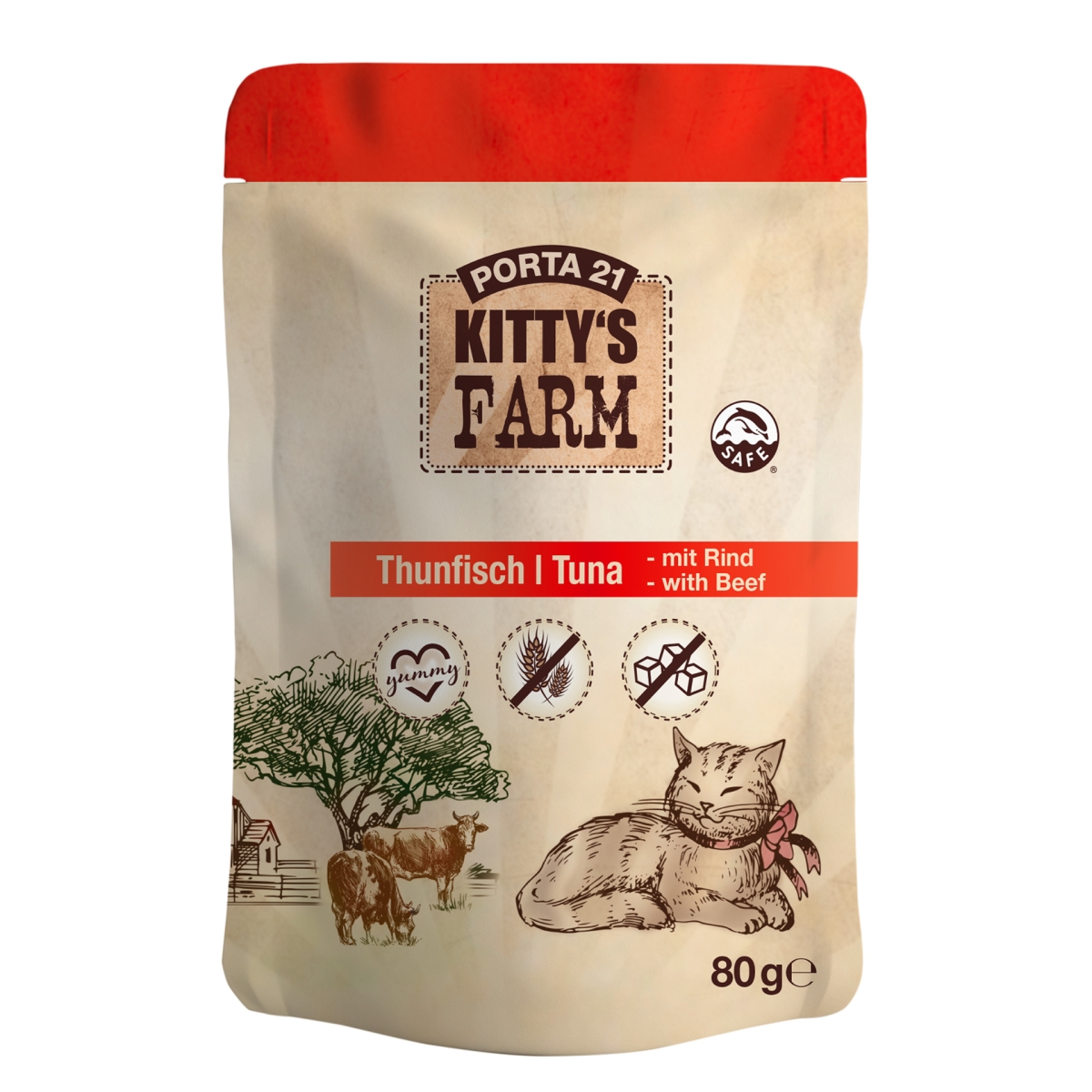 Porta 21 Kitty's Farm - Tonijn en rund 80g