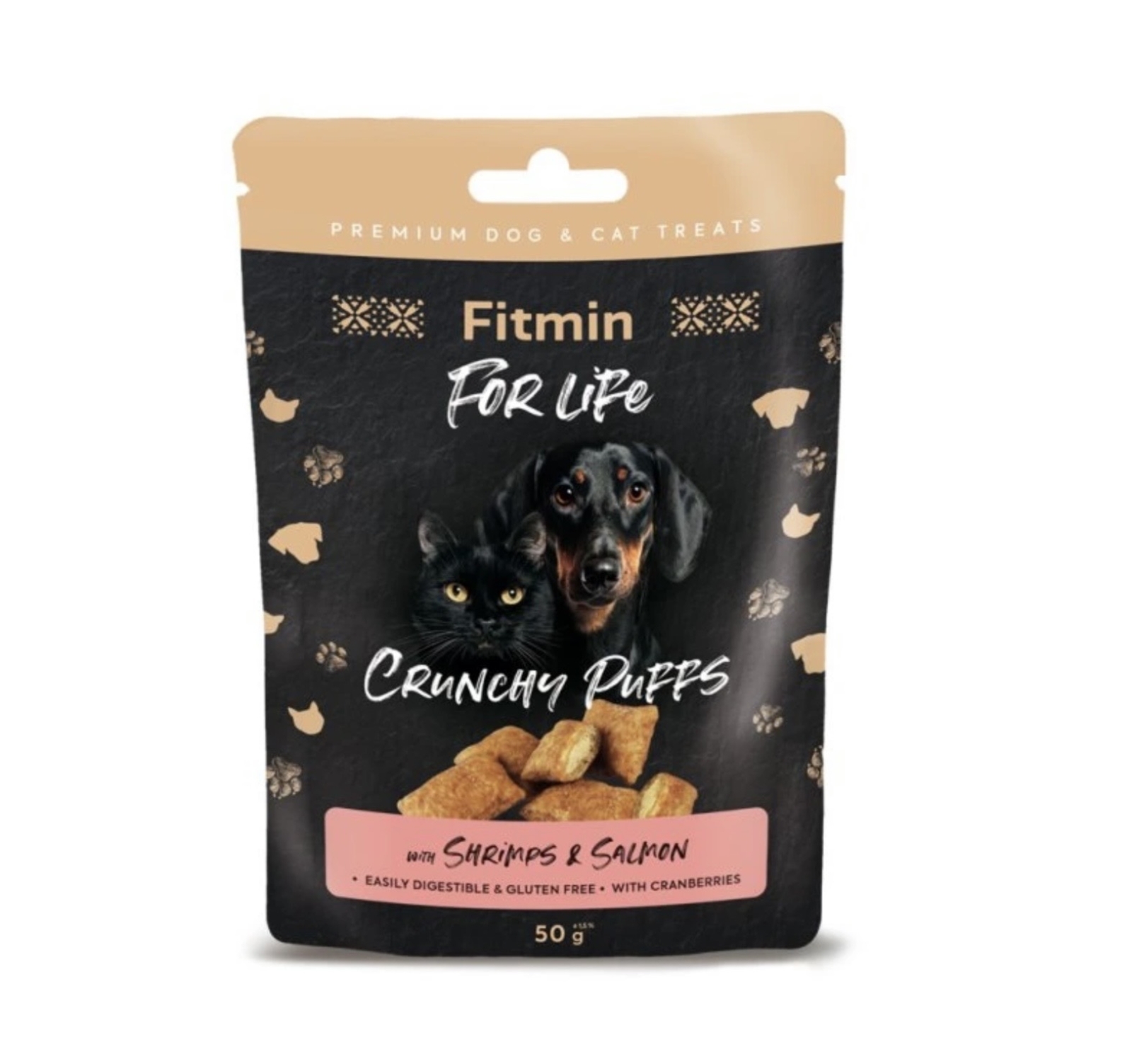 Fitmin For Life - Crunchy Puffs - Shrimps & salmon 50g